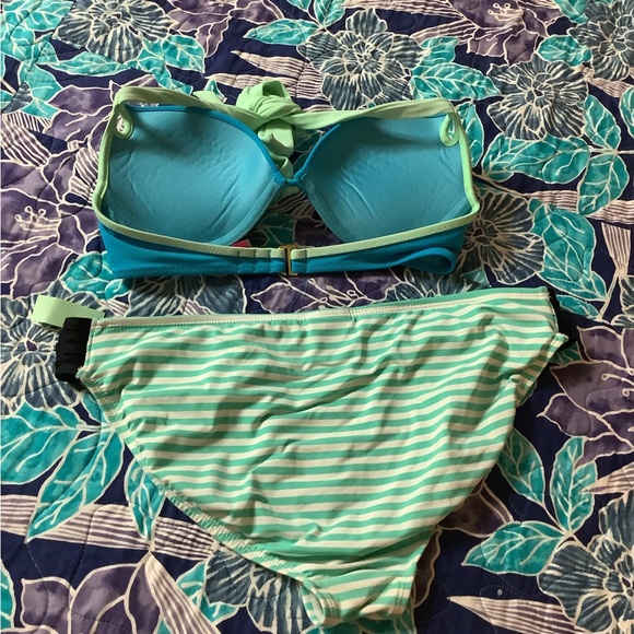 Cole of  California bikini bottom turquoise Med Victoria Secret top 32Cup - Picture 5 of 10